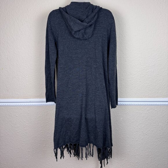 Kenar Women's Large Wool Blend Cardigan Hooded Knotted Fringe Lagenlook Duster - Picture 5 of 9
